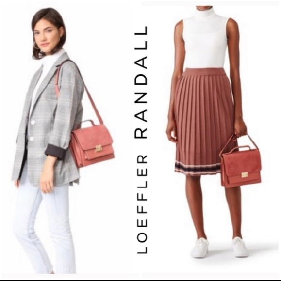 Loeffler Randall Handbags - LOEFFLER RANDALL Suede & Leather Satchel Hand bag In Dusty Rose Pink